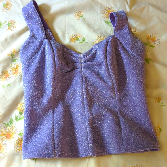 VAMP TOP IN LILAC LUREX - Picture 3 of 5
